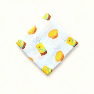 the wee bean organic cotton bamboo super soft swaddle in lemon tea and egg tart