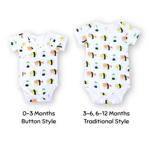 the wee bean organic cotton onesie bodysuit in sushi