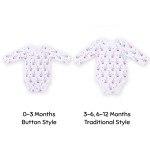 Organic Cotton Long Sleeve Baby Onesie - Boba Boba Collection - The Wee Bean