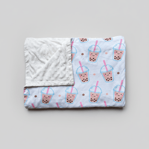Boba minky fleece blanket product shot the wee bean folded up