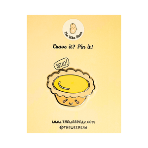 the wee bean cute egg tart enamel pin