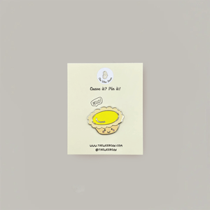 the wee bean cute egg tart enamel pin