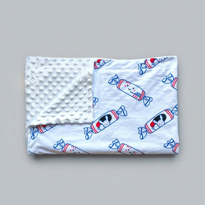 folded bunny rabbit candy minky sensory blanket