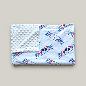 folded bunny rabbit candy minky sensory blanket