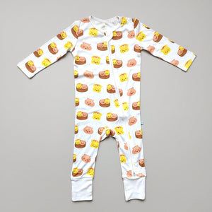 Bamboo Convertible Zip Romper - Dim Sum Bamboo Sleepwear - The Wee Bean