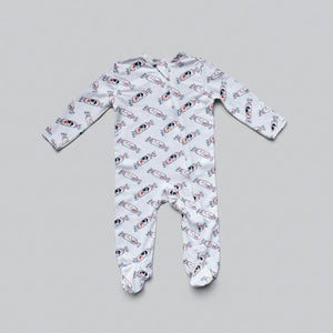 the wee bean organic cotton bamboo blend bunny candy rabbit sleepwear pajamas zipper romper with footies