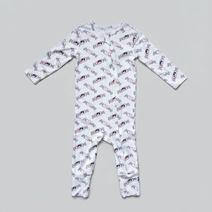 the wee bean organic cotton bamboo blend bunny candy rabbit sleepwear pajamas zipper romper