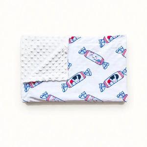 folded bunny rabbit candy minky sensory blanket