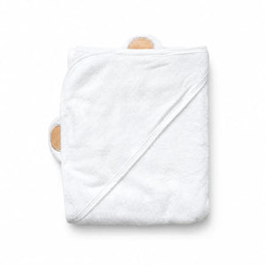 the wee bean organic bamboo hooded towel in bear hood brown ears