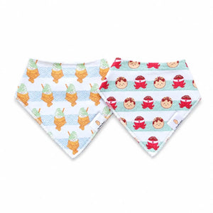 the wee bean organic cotton bib sets in japanese takoyaki and taiyaki ice cream