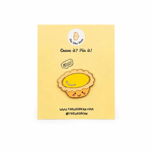 the wee bean cute egg tart enamel pin