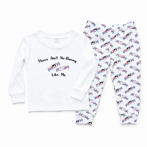 the wee bean bamboo organic cotton toddler kids pajamas in Rabbit Bunny Candy