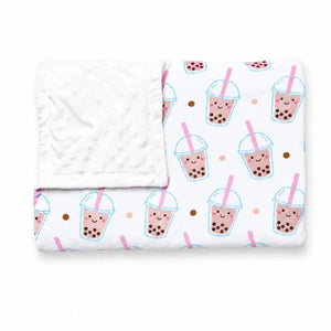 Boba minky fleece blanket product shot the wee bean folded up