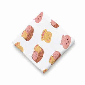 the wee bean organic cotton bamboo super soft swaddle in dim sum siu mai