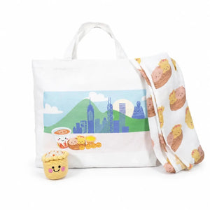 The Ultimate Carry - All Canvas Tote Bag - HK Skyline Boy - The Wee Bean