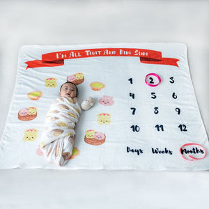fleece milestone blanket dim sum growth blanket newborn photography the wee bean