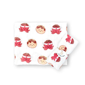 the wee bean bamboo and organic cotton swaddle blanket in japan takoyaki