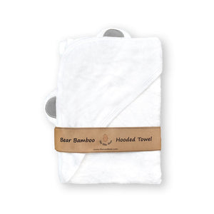 the wee bean organic bamboo hypoallergenic towel for baby and toddler in grey