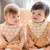 babies wearing the wee bean organic cotton baby bandana bibs egg tart milk tea