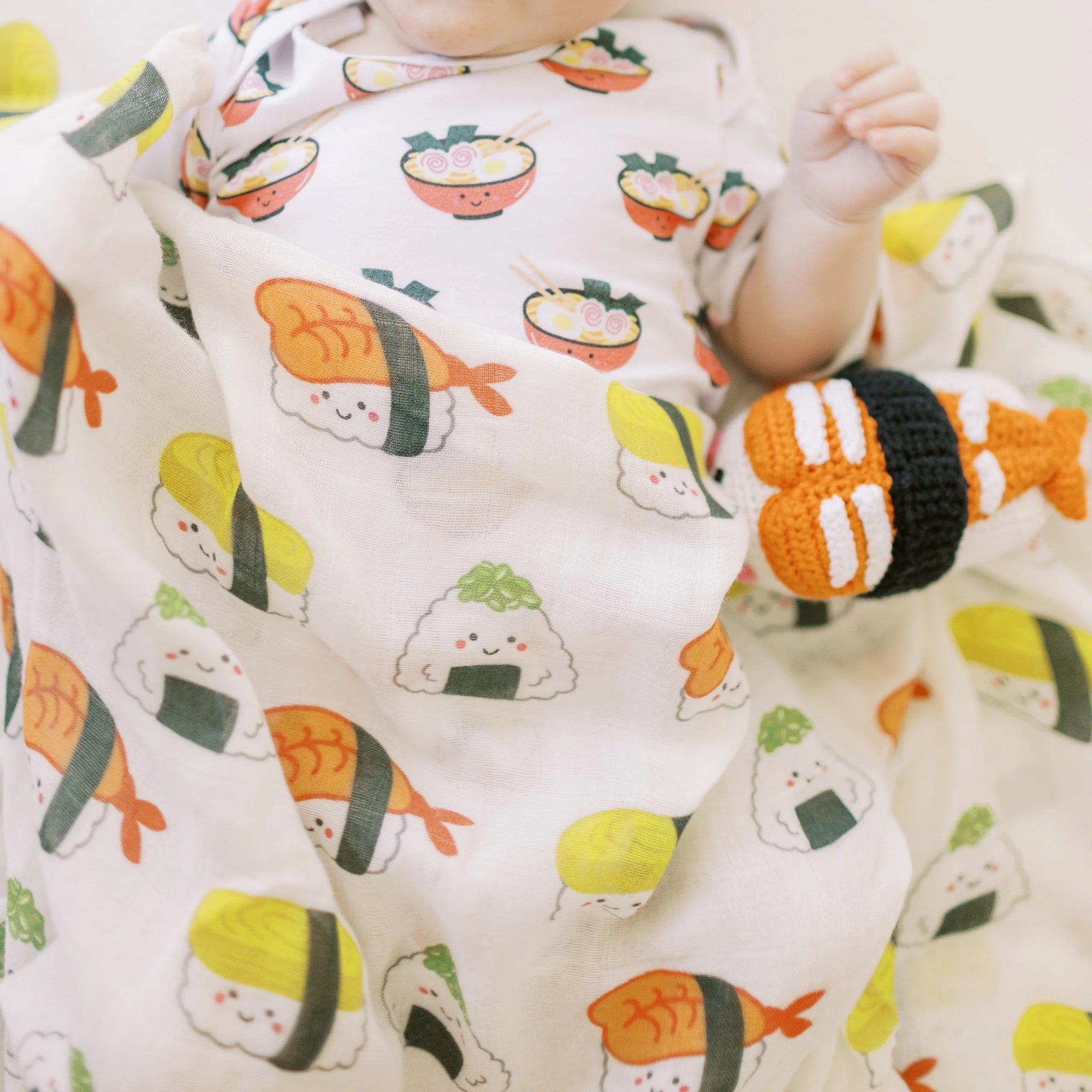 Sushi Pattern Swaddle Blanket for Baby