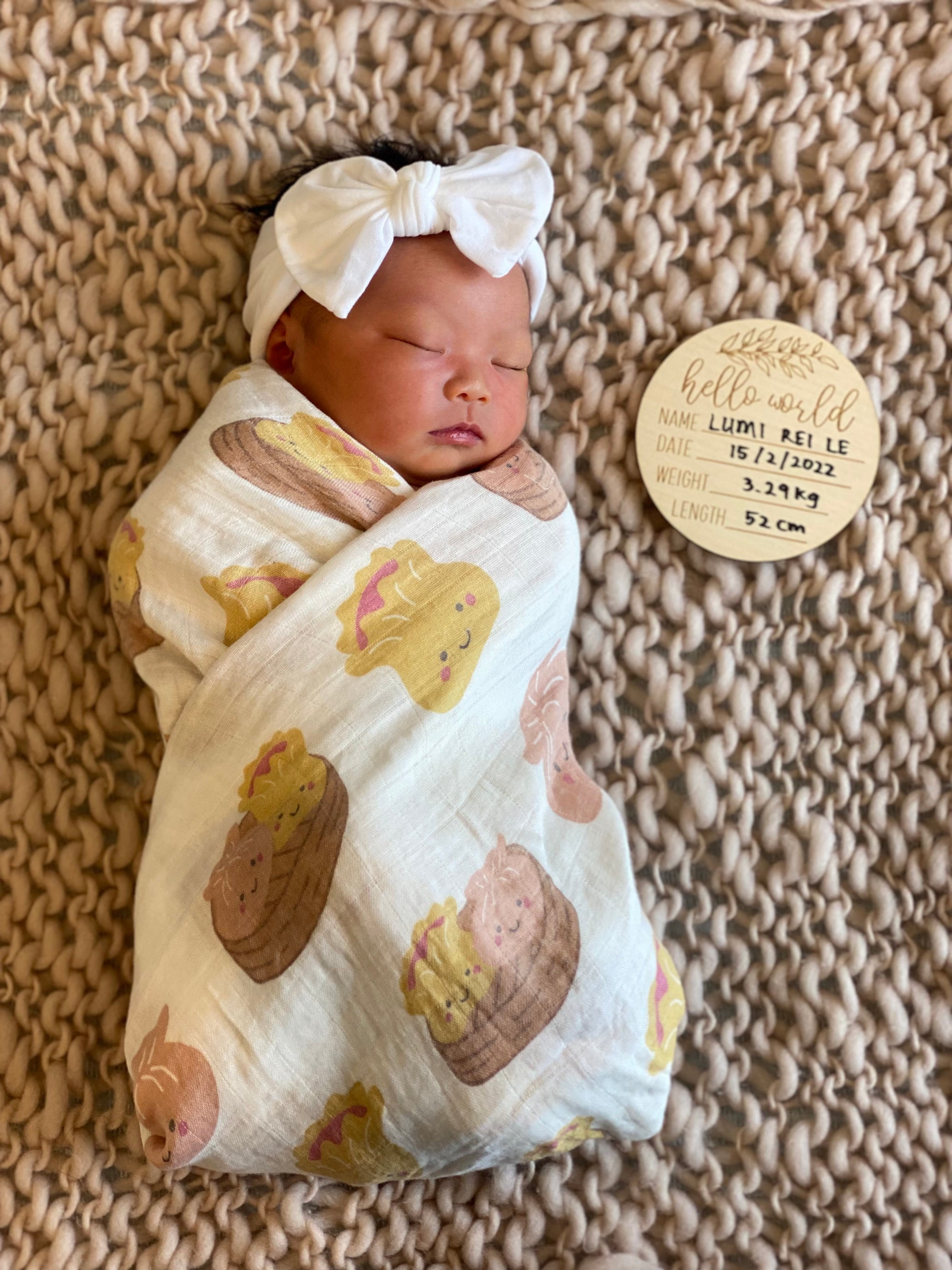 Bean of the Month March 2022 the wee bean dim sum swaddle