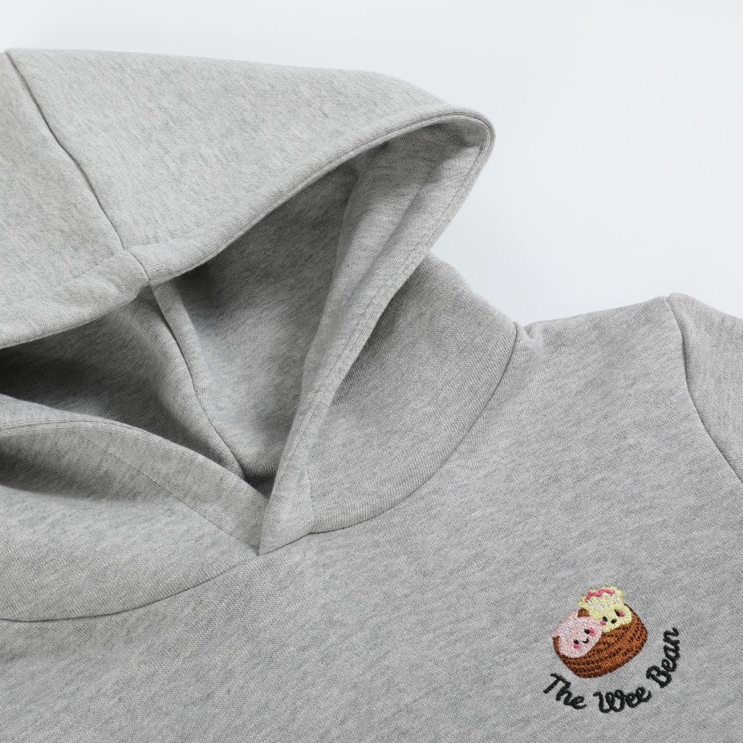 Kids Organic Cotton Grey Hoodie - Dim Sum Boy - The Wee Bean