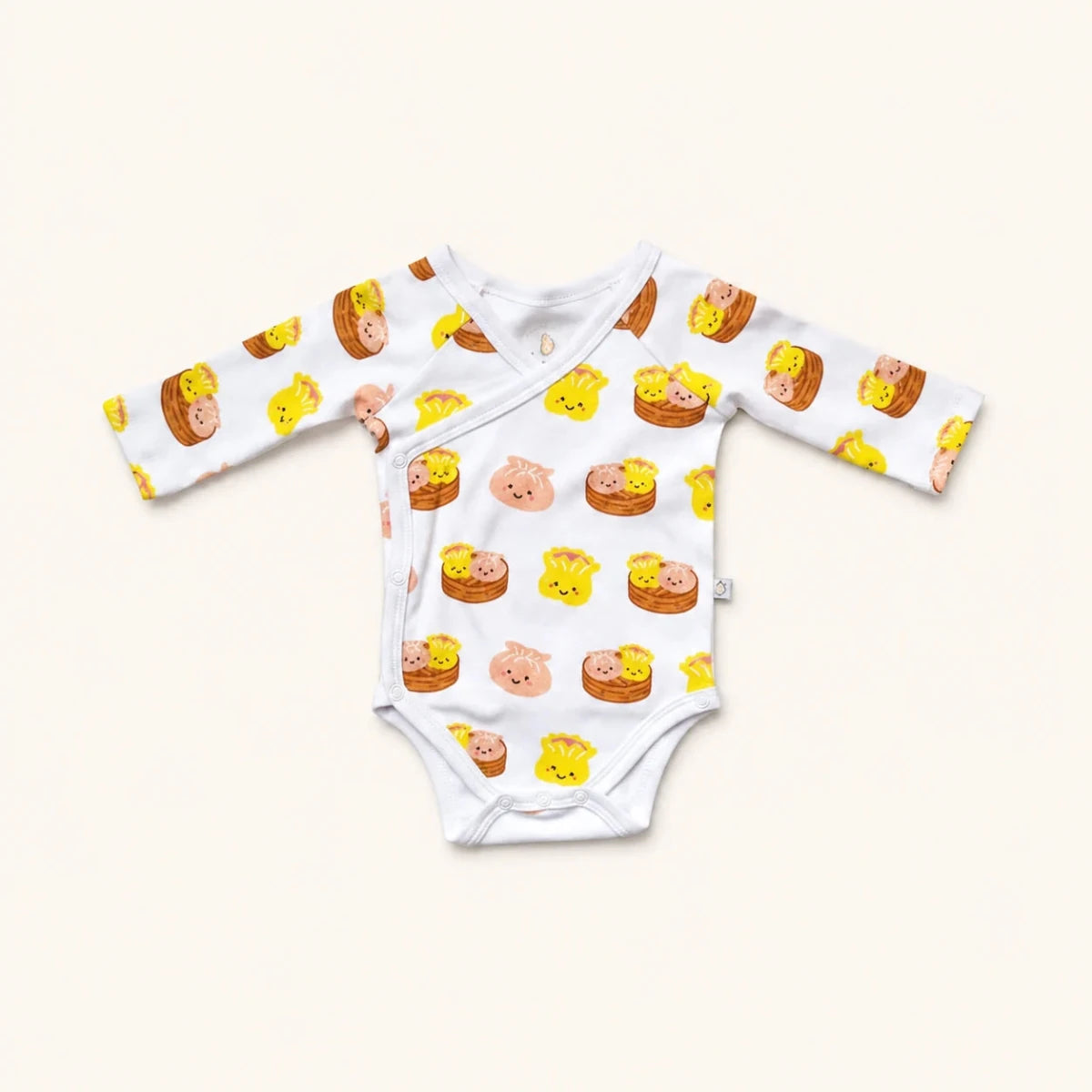 The Wee Bean Organic Cotton Long Sleeve Baby Onesie in Dim Sum