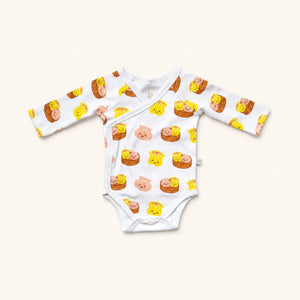 The Wee Bean Organic Cotton Long Sleeve Baby Onesie in Dim Sum
