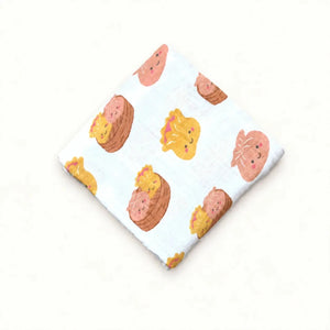 the wee bean organic cotton bamboo super soft swaddle in dim sum siu mai