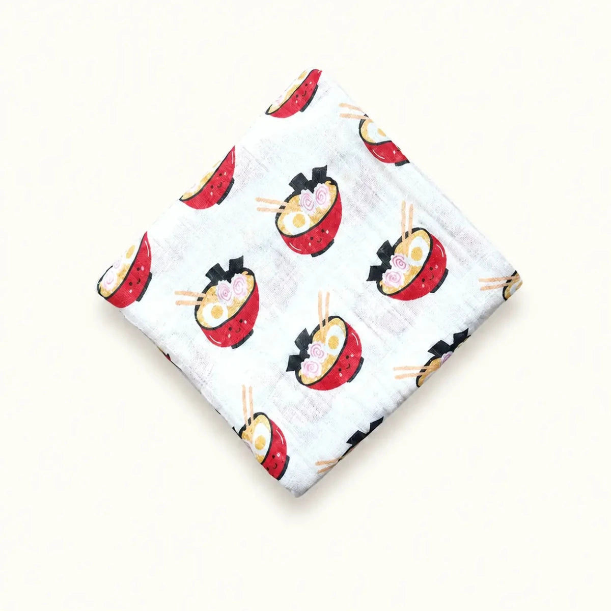 the wee bean organic cotton bamboo super soft swaddle in ramen noodles