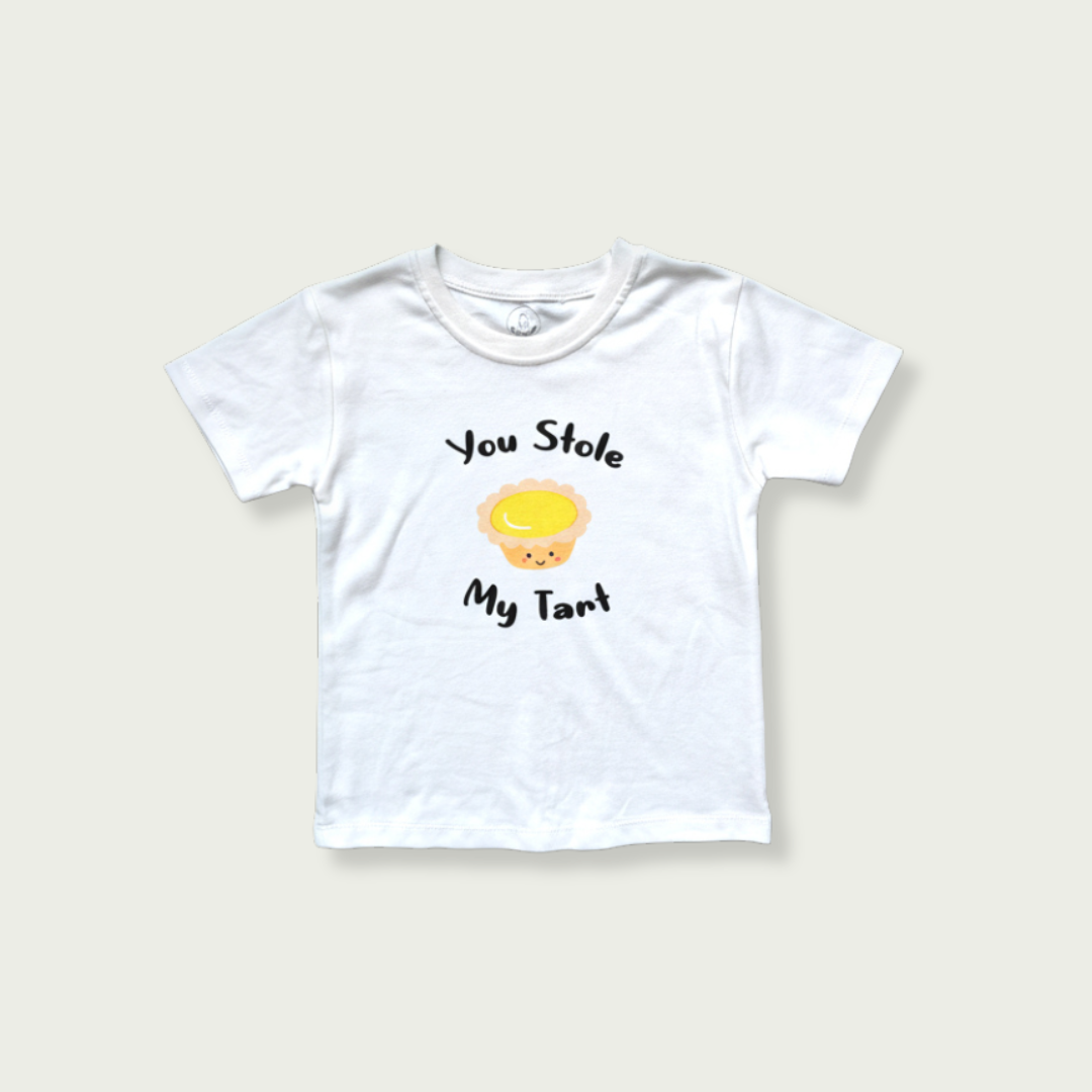 the wee bean organic cotton kids toddler tee t-shirt in egg tart