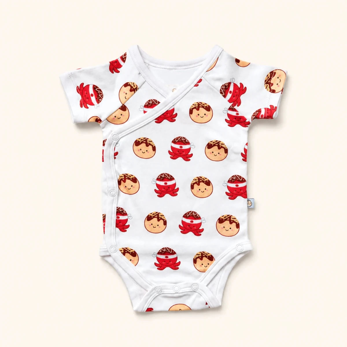 The Wee Bean Organic Cotton Short Sleeve Baby Onesie in Takoyaki