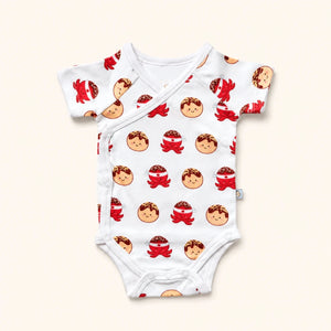 The Wee Bean Organic Cotton Short Sleeve Baby Onesie in Takoyaki