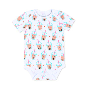 the wee bean organic cotton baby onesies in boba