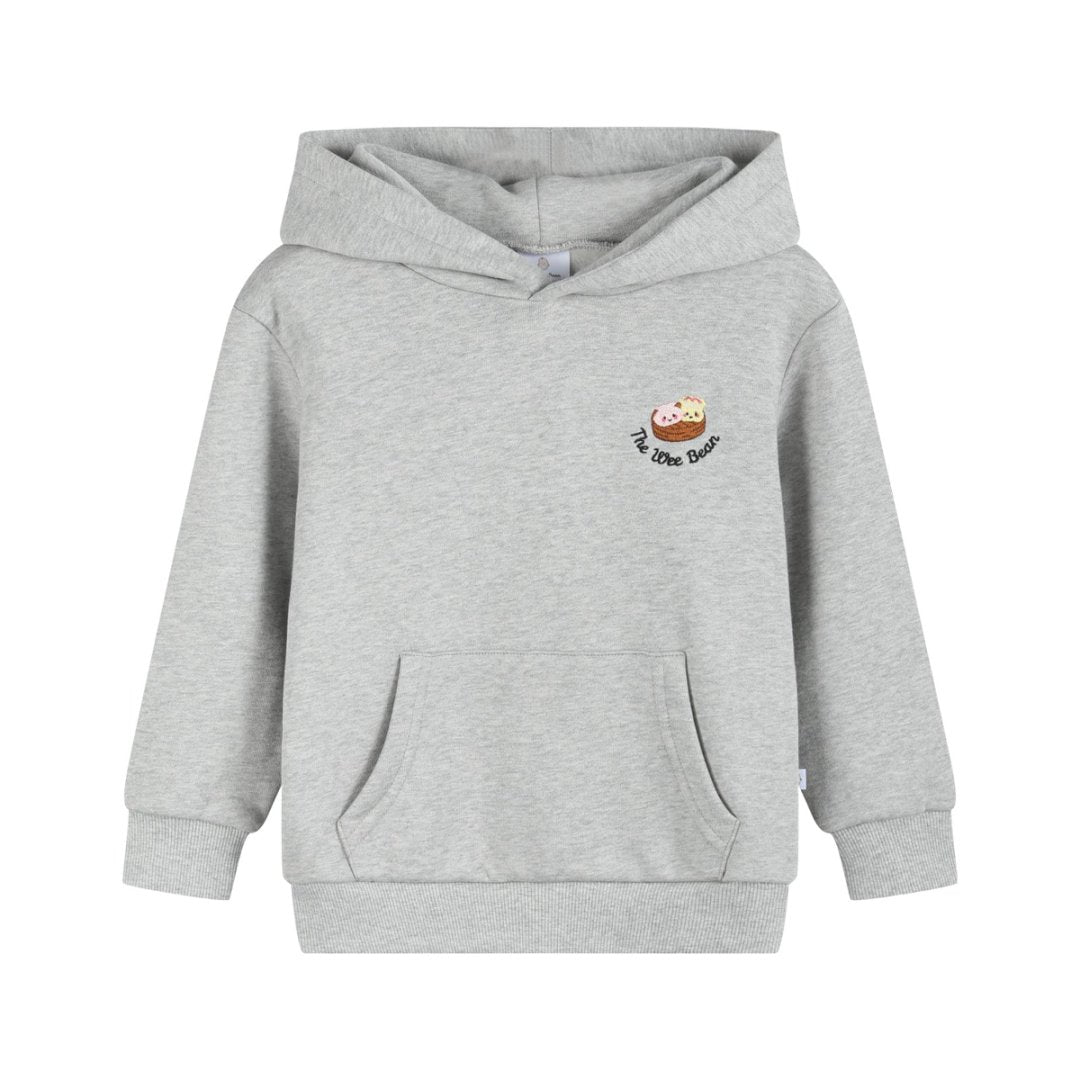 Kids Organic Cotton Grey Hoodie - Dim Sum Boy - The Wee Bean