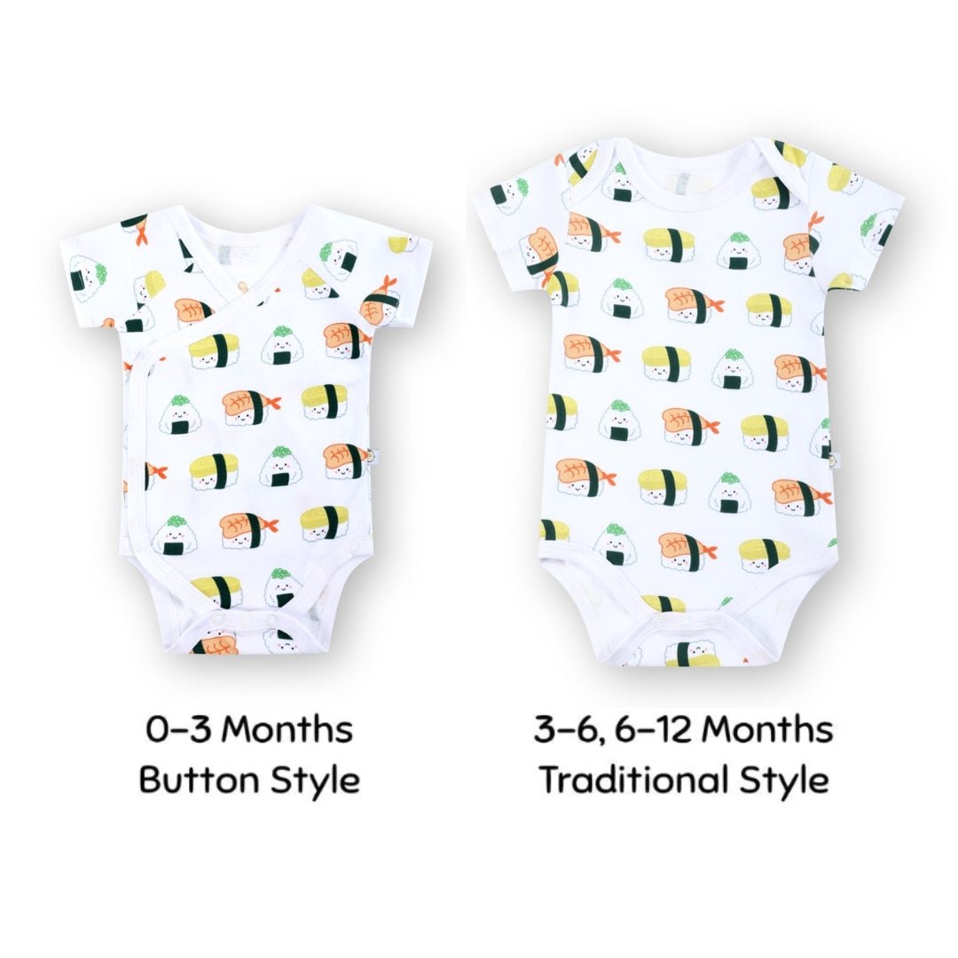 the wee bean organic cotton onesie bodysuit in sushi