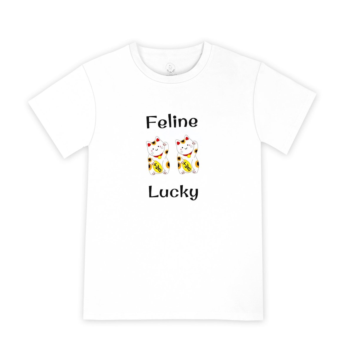 Organic Cotton Adult T-Shirt - Lucky Cat Maneki Neko Adult Tee - The Wee Bean