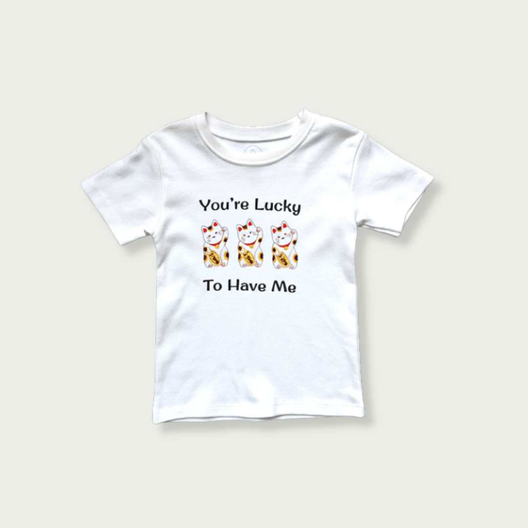 the wee bean organic cotton kids toddler tees t-shirt you&#39;re lucky to have me