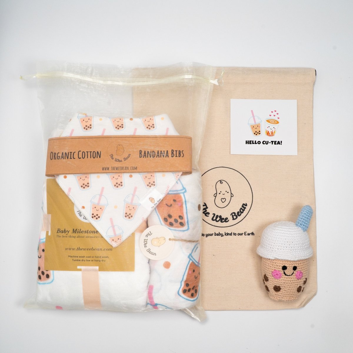 the wee bean boba gift set packaging
