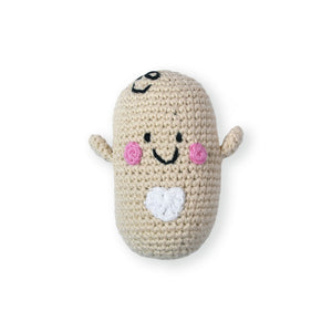 the wee bean fair trade handmade rattle doll in bean