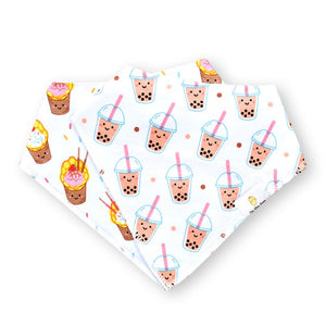 Organic Cotton Bandana Bibs 2pcs Set - Bunny Candy + Ice Cream Bibs - The Wee Bean