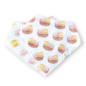 Organic Cotton Bandana Bibs 2pcs Set - Takoyaki + Taiyaki Bibs - The Wee Bean