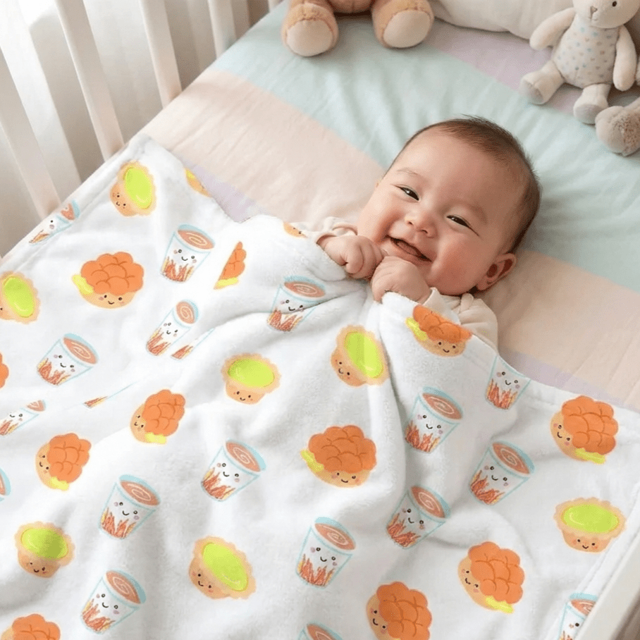 Minky Fleece Sensory Baby Blanket - Cha Chaan Teng
