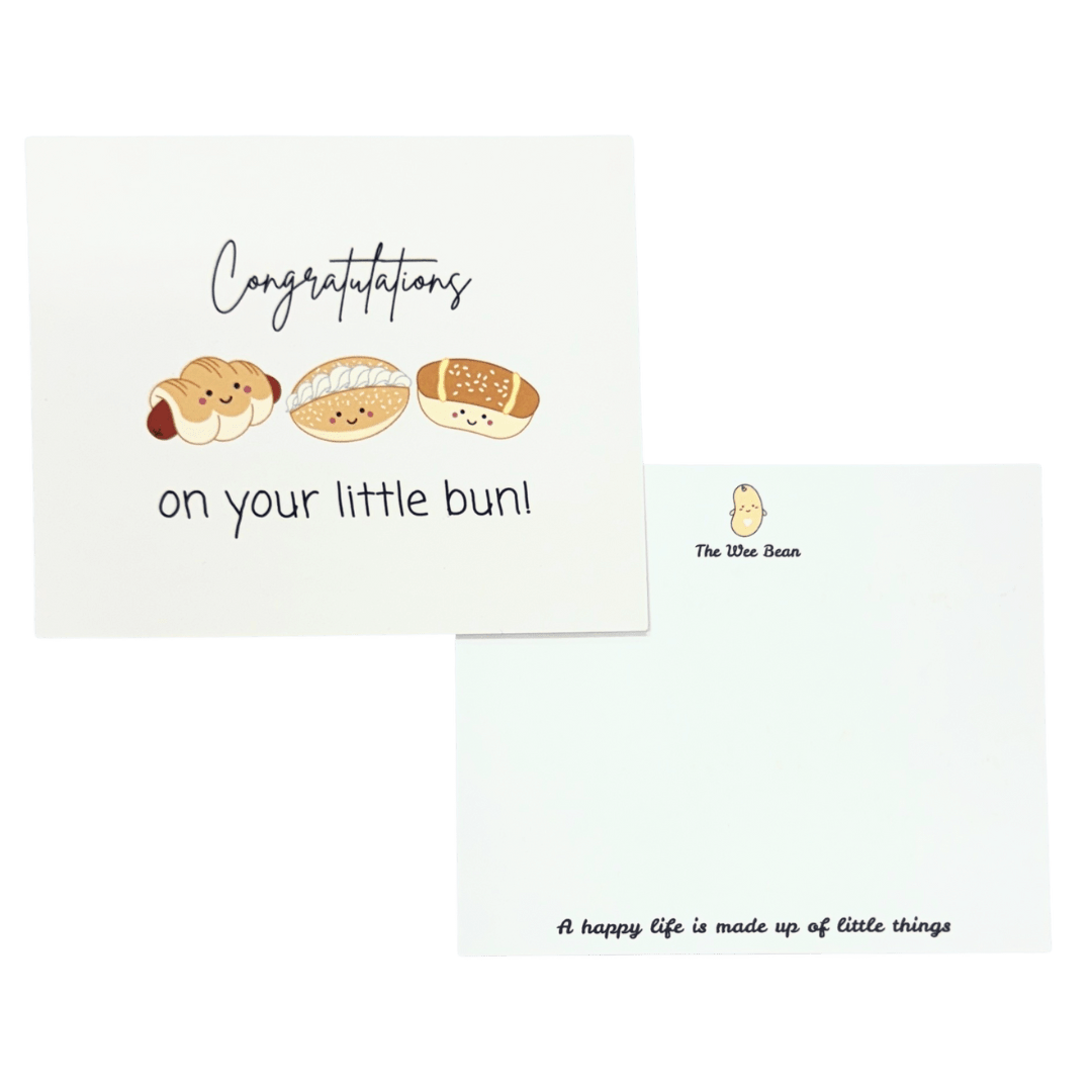 the wee bean congratulations on your little bun gift card
