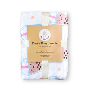 the wee bean minky fleece blanket in boba packaged