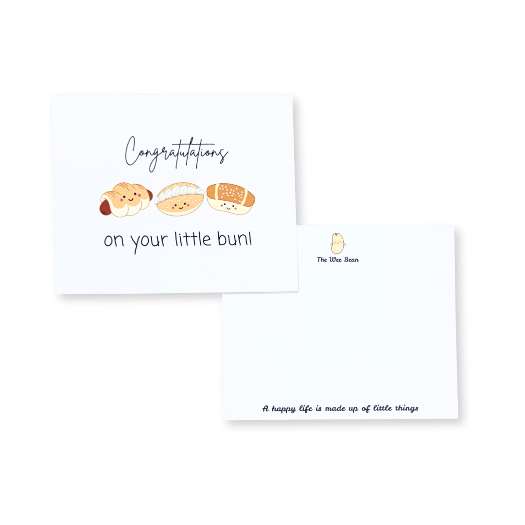 the wee bean congratulations on your little bun card