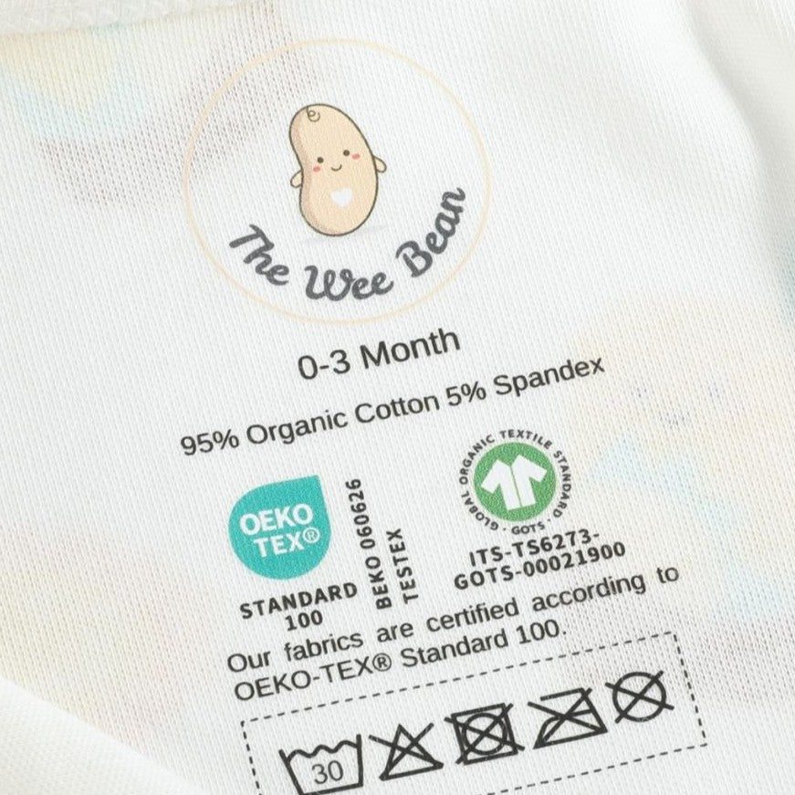 the wee bean organic cotton onesie lemon tea egg tart no itch labels hot stamp