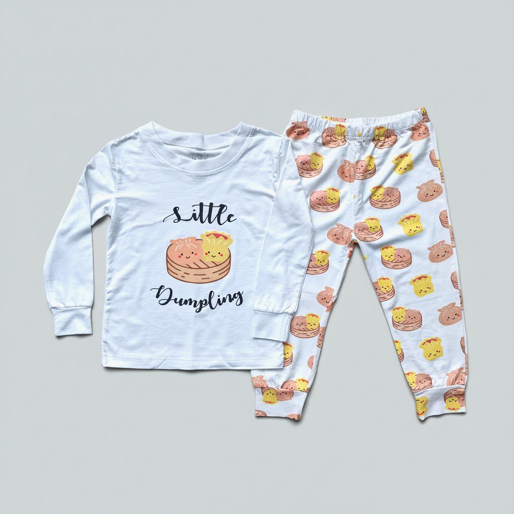 the wee bean bamboo organic cotton toddler kids pajamas in dim sum