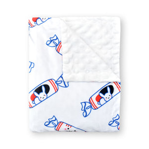 the wee bean sensory blanket in bunny rabbit candy