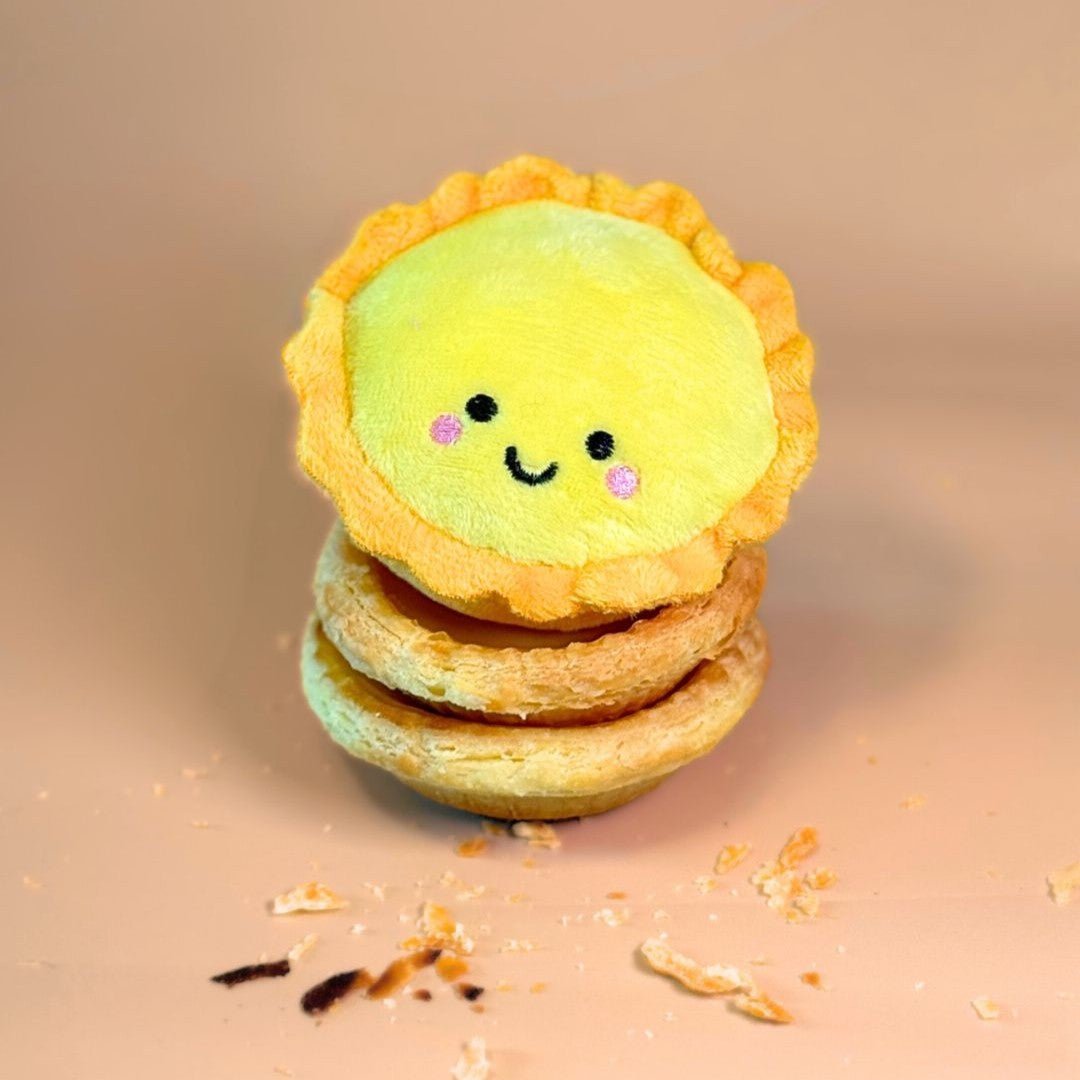 the wee bean cute egg tart bag charm on egg tarts